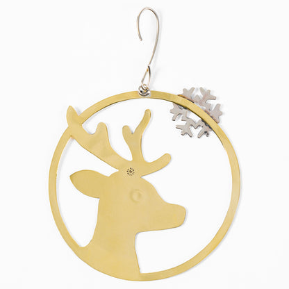 Mixed Metal Deer Ornament