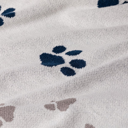 Paw Print Cotton Knit Throw