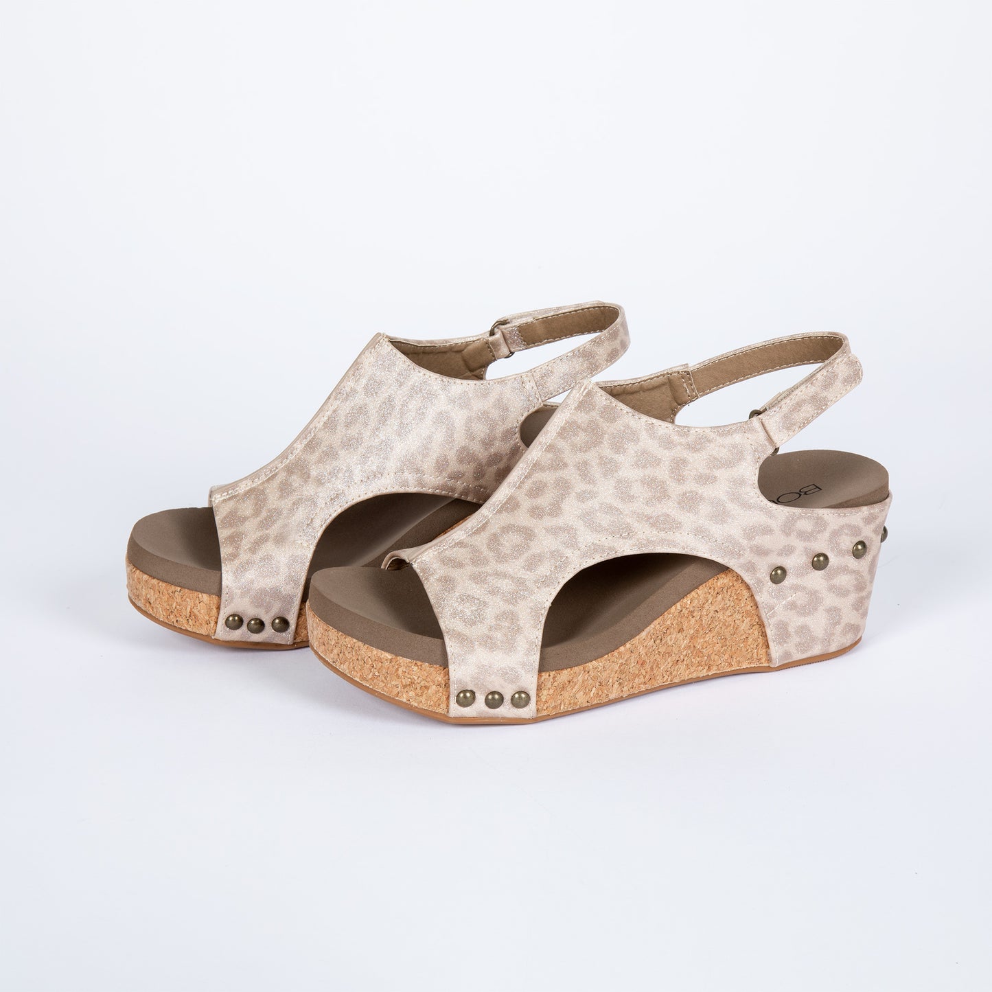 Corkys Carley Leopard Faux Suede Wedge Sandals