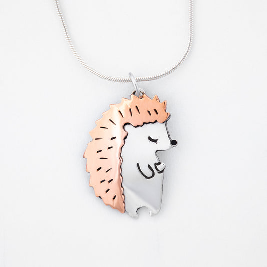 Hedgehog Sterling & Copper Necklace