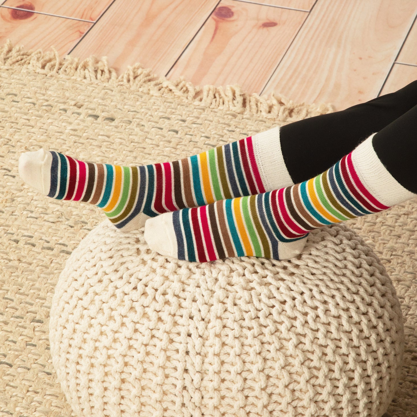 Multicolor Stripes Alpaca Socks