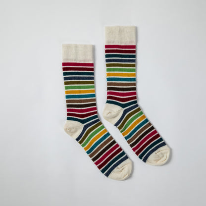 Multicolor Stripes Alpaca Socks