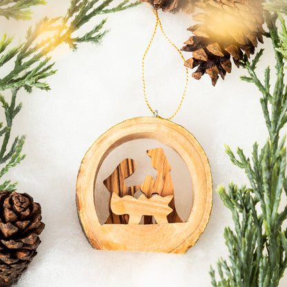 Hand-Carved Olive Wood Ornament