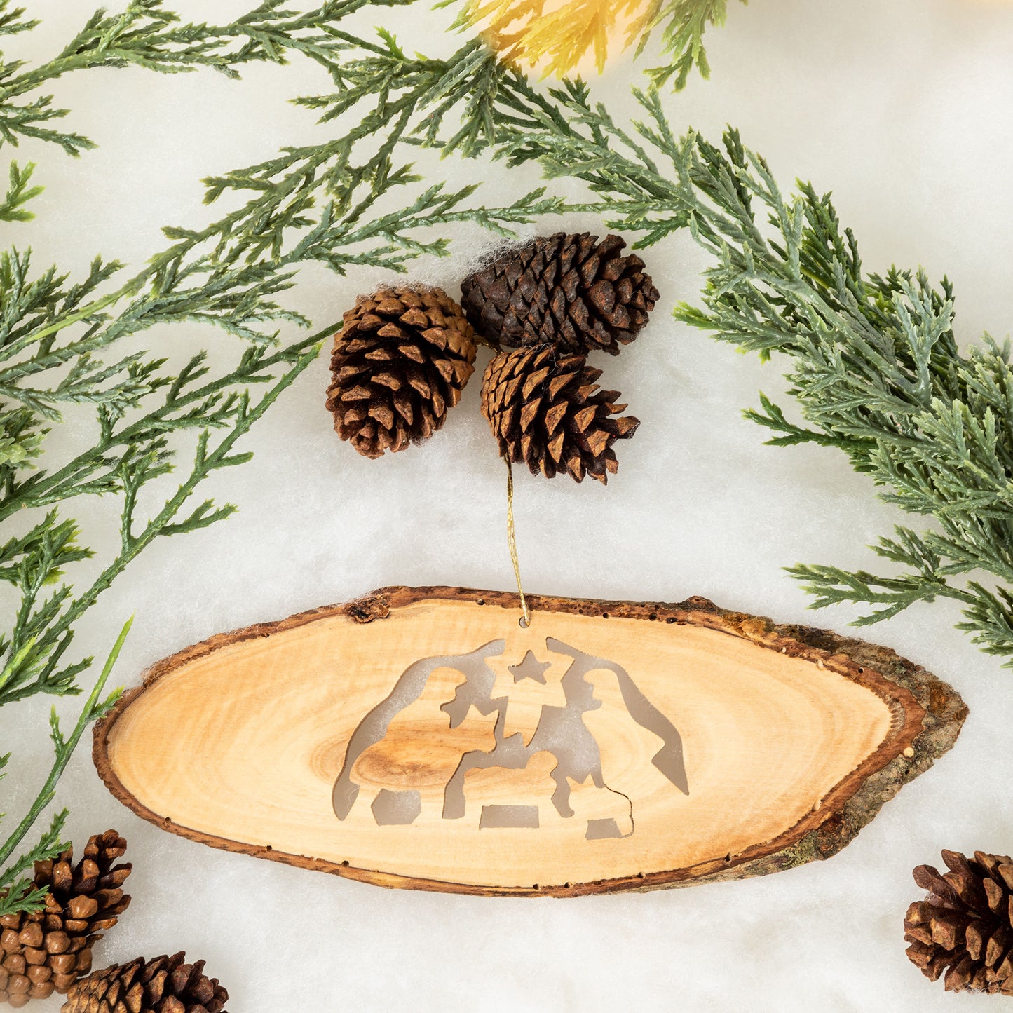 Hand-Carved Olive Wood Ornament