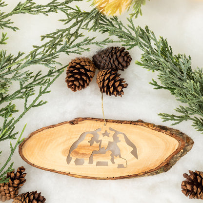 Hand-Carved Olive Wood Ornament