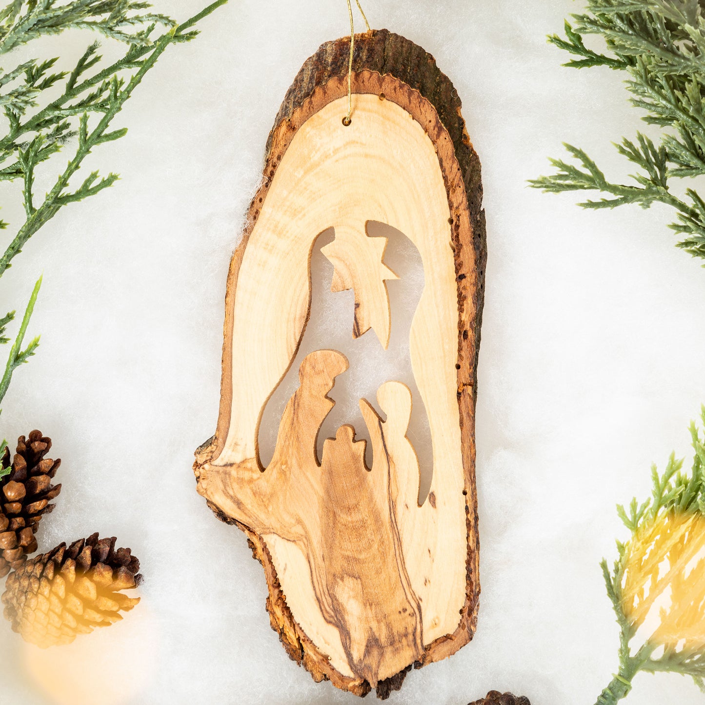 Hand-Carved Olive Wood Ornament