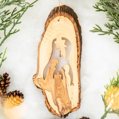 Hand-Carved Olive Wood Ornament
