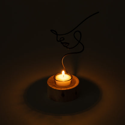 Silhouette Of Beauty Tealight Candle Holder