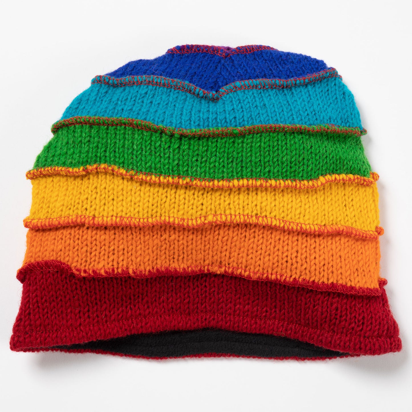 Hand Knit Rainbow Hat