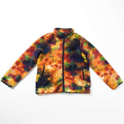 Rainbow Tie-Dye Plush Sherpa Fleece Jacket