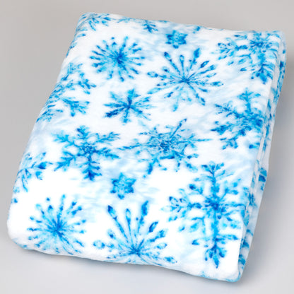 Blue Ice Snow Flakes Throw Blanket