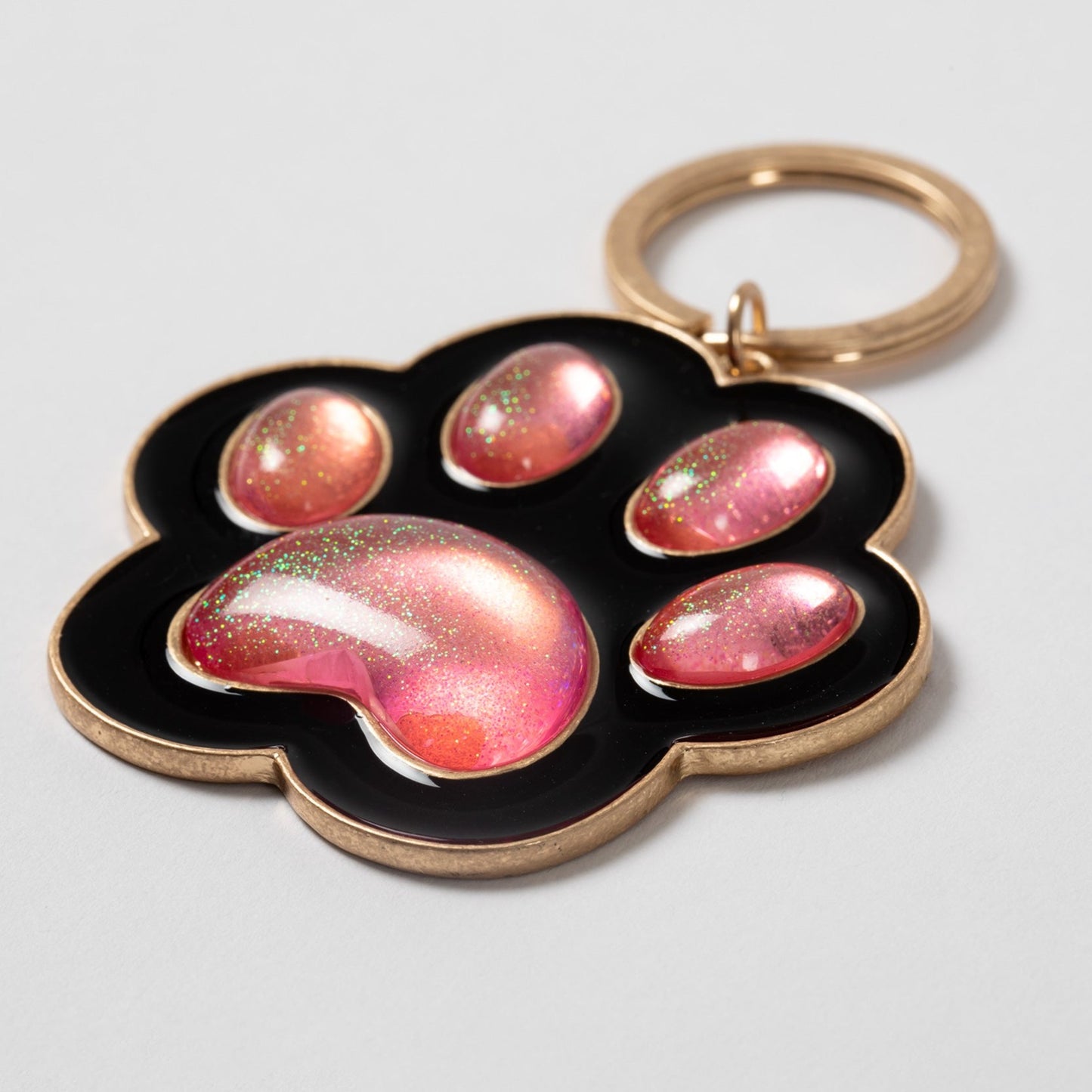 Stay Pawsitive Paw Print Keychain