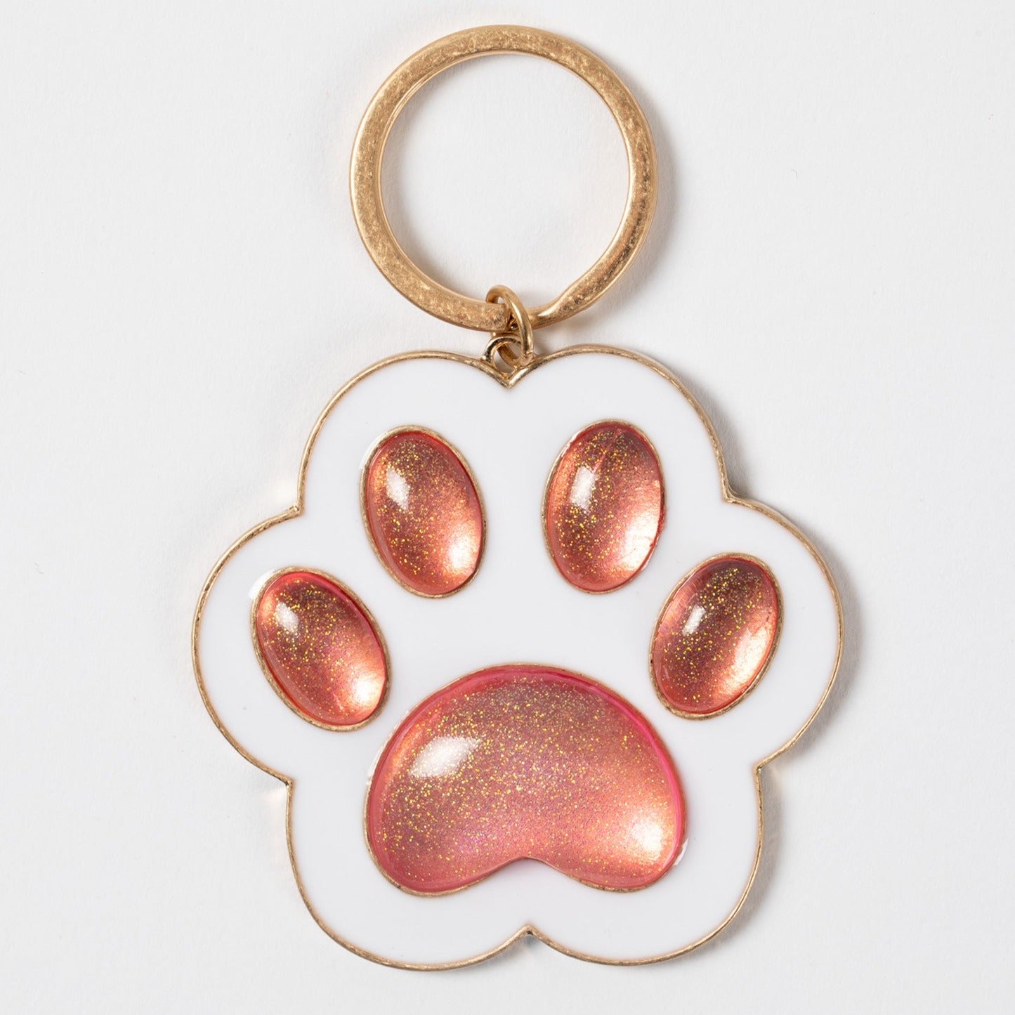 Stay Pawsitive Paw Print Keychain