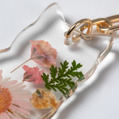 Real Flowers Glamorous Pet Keychain