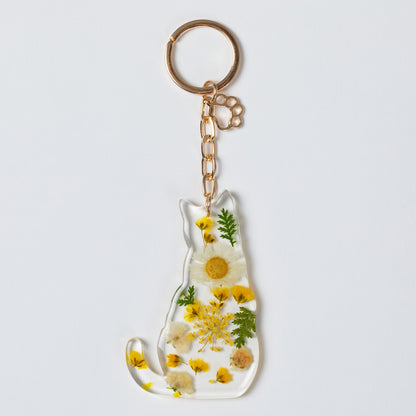 Real Flowers Glamorous Pet Keychain