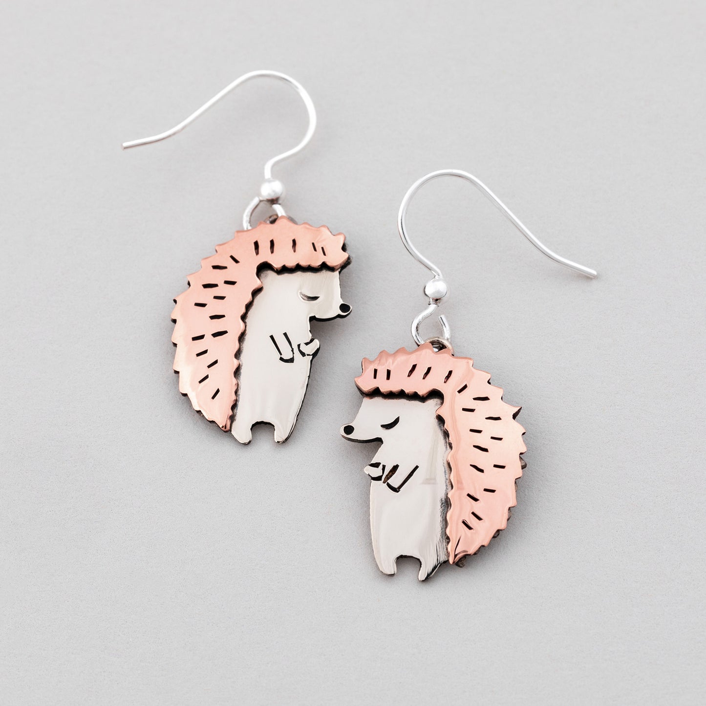 Hedgehog Mixed Metal Earrings