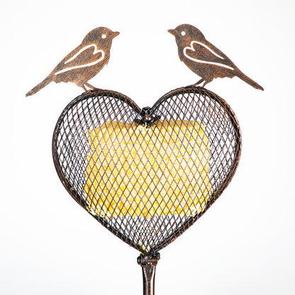 Love Birds Metal Bird Feeder Stake