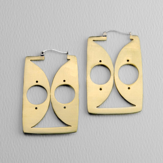 Holy Squared Golden 60mm Brass Hoop Earring