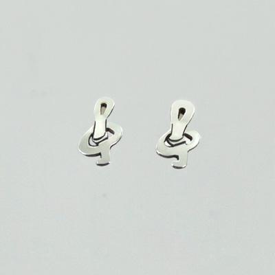 Treble Clef Sterling Silver Post Earring