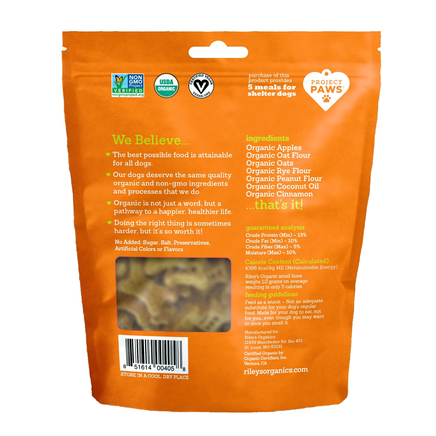 Tasty Organic Apple Baked Biscuits - Small Bone