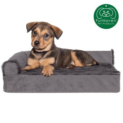 Plush & Velvet L-Shaped Chaise Couch Pet Bed