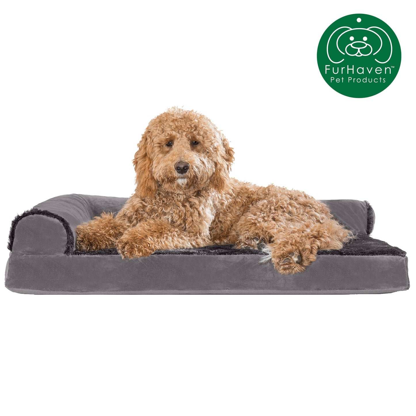 Plush & Velvet L-Shaped Chaise Couch Pet Bed