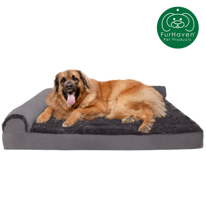 Plush & Velvet L-Shaped Chaise Couch Pet Bed