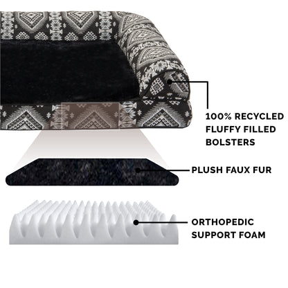 Southwest Kilim Plush Sofa-Style Pet Bed