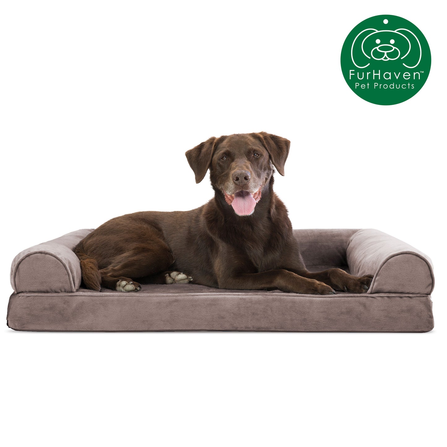 Faux Fur & Velvet Sofa-Style Couch Pet Bed