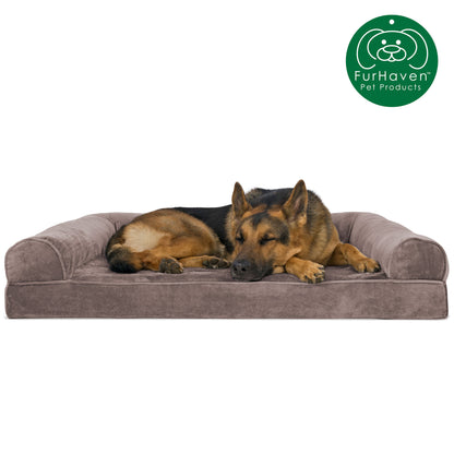 Faux Fur & Velvet Sofa-Style Couch Pet Bed