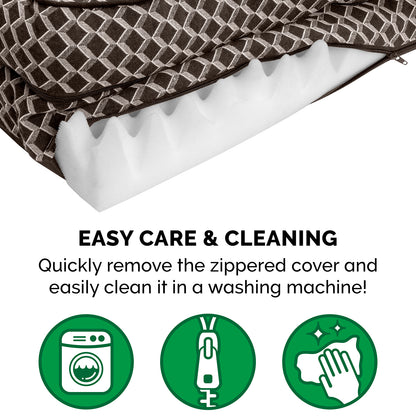Plush & Patterned Comfy Couch Sofa-Style Pet Bed