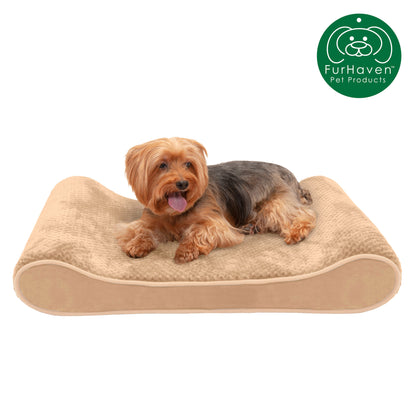 Memory Foam Minky Plush & Velvet Lux Lounger Pet Bed