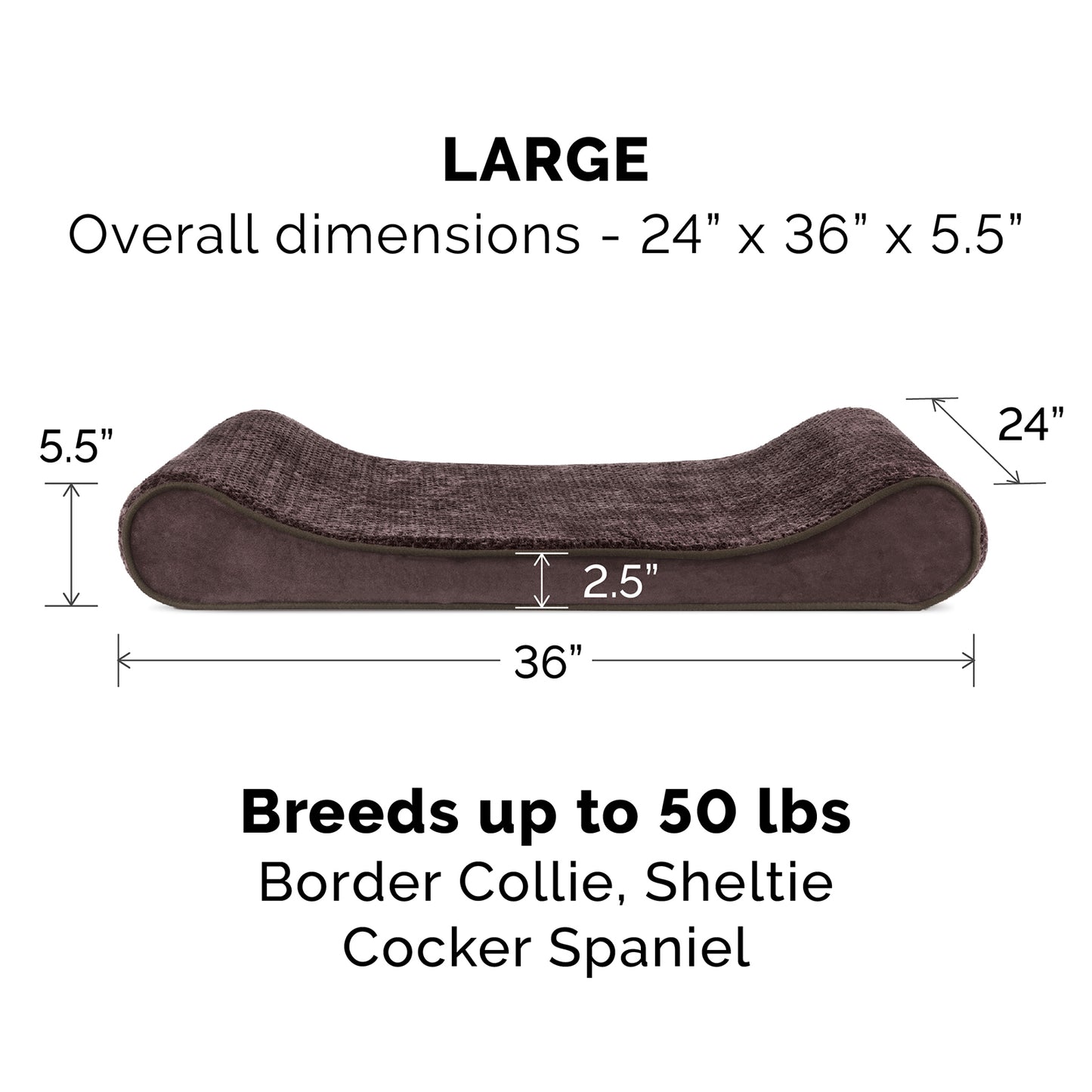 Memory Foam Minky Plush & Velvet Lux Lounger Pet Bed