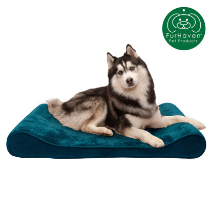 Memory Foam Minky Plush & Velvet Lux Lounger Pet Bed