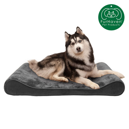 Memory Foam Minky Plush & Velvet Lux Lounger Pet Bed
