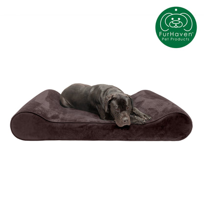 Memory Foam Minky Plush & Velvet Lux Lounger Pet Bed