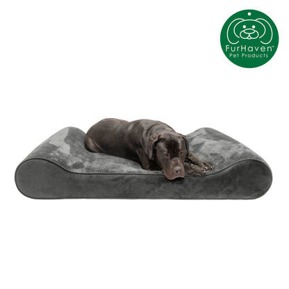 Memory Foam Minky Plush & Velvet Lux Lounger Pet Bed