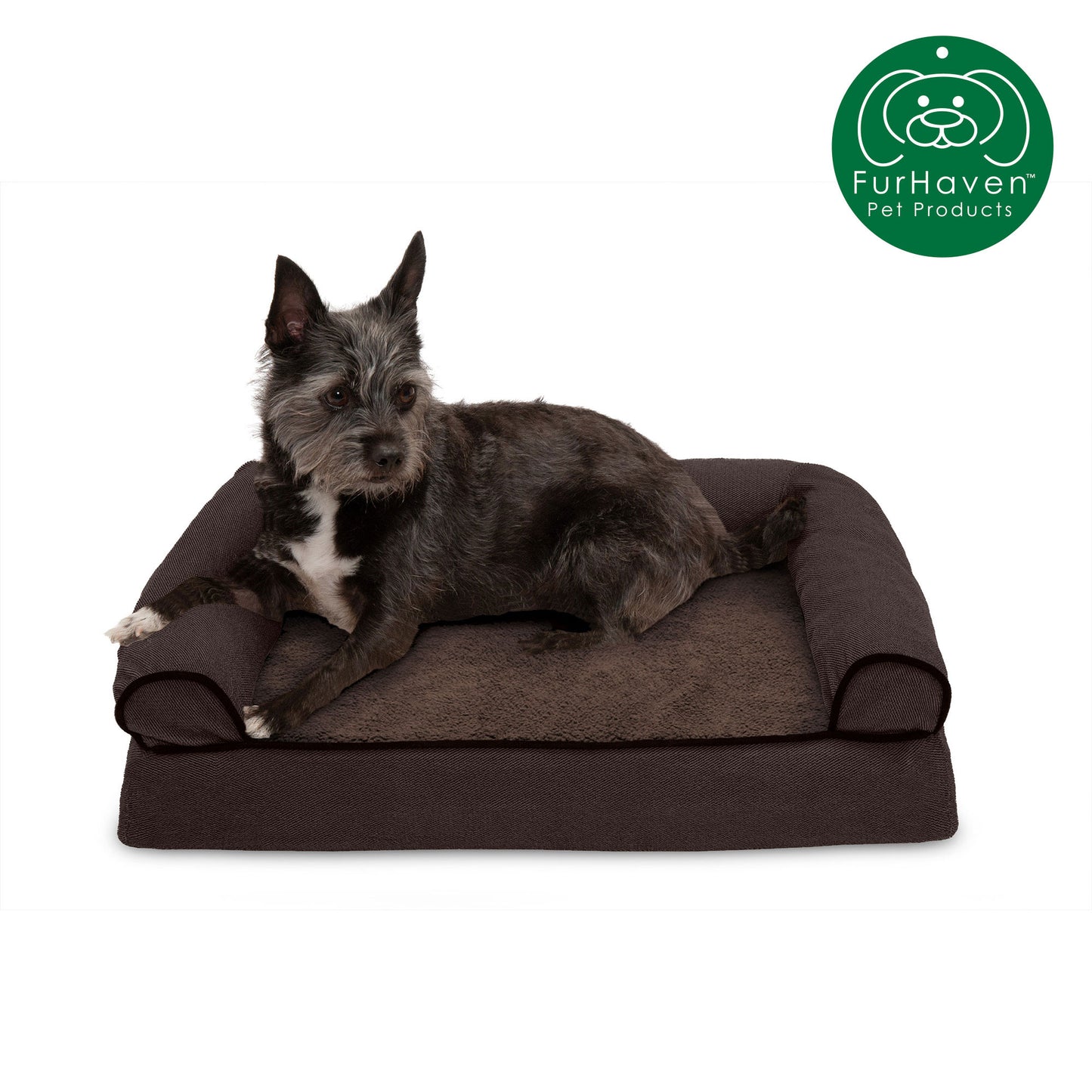 Faux Fleece & Chenille Couch Sofa-Style Pet Bed