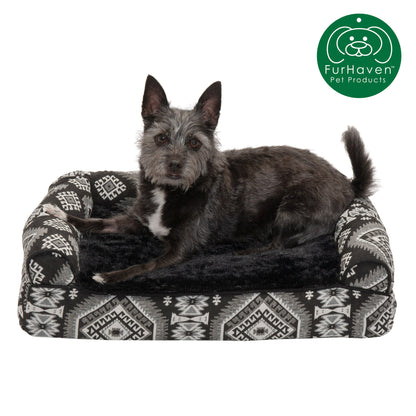 Memory Foam Southwest Kilim Sofa-Style Couch Pet Bed