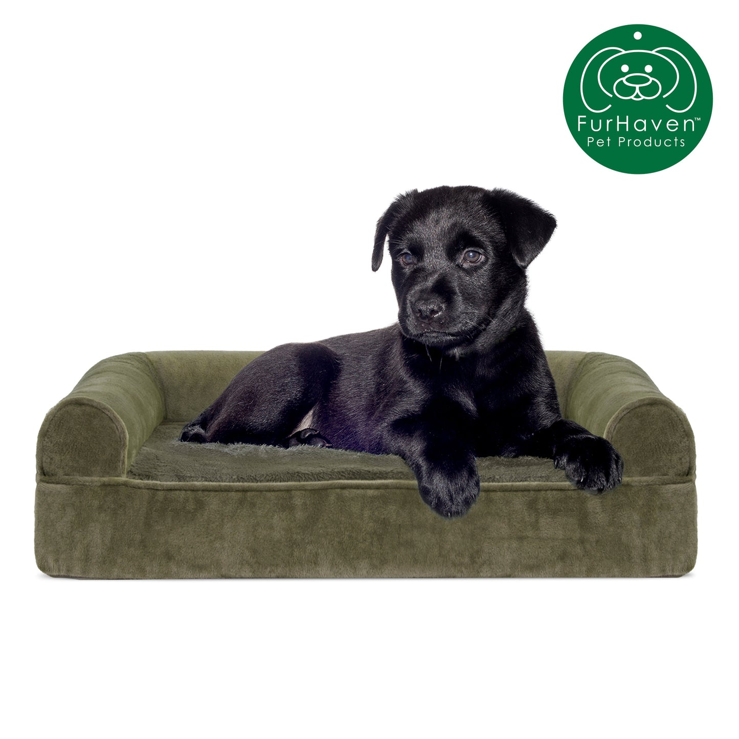 Memory Foam Faux Fur & Velvet Couch Sofa-Style Pet Bed