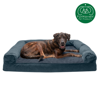 Faux Fleece & Chenille Couch Sofa-Style Pet Bed