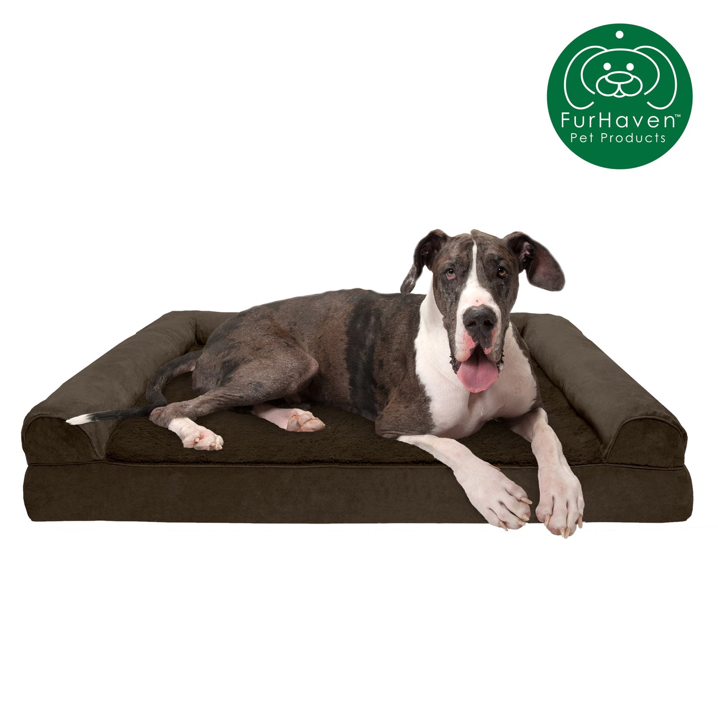 Memory Foam Plush & Suede Couch Pet Bed
