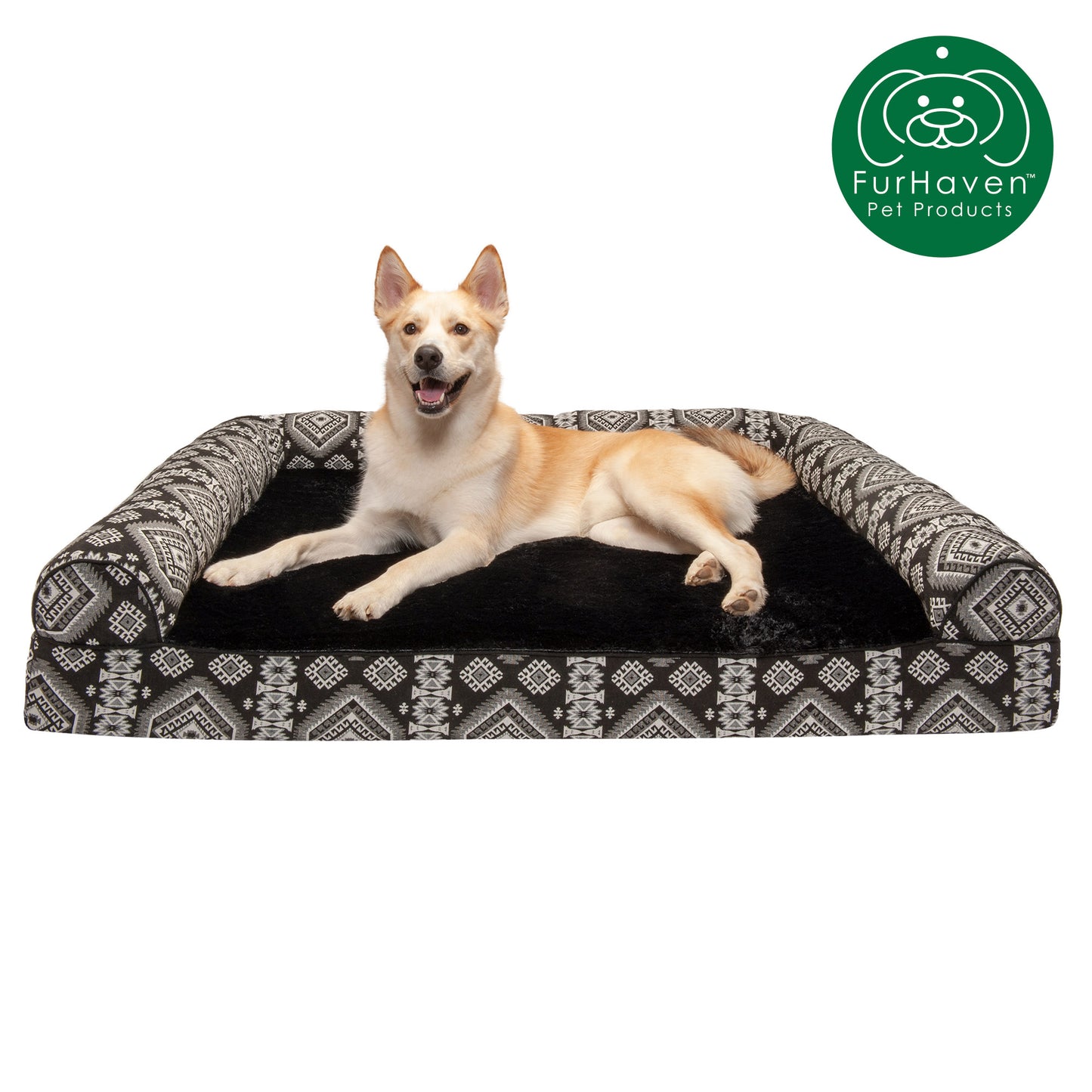 Memory Foam Southwest Kilim Sofa-Style Couch Pet Bed