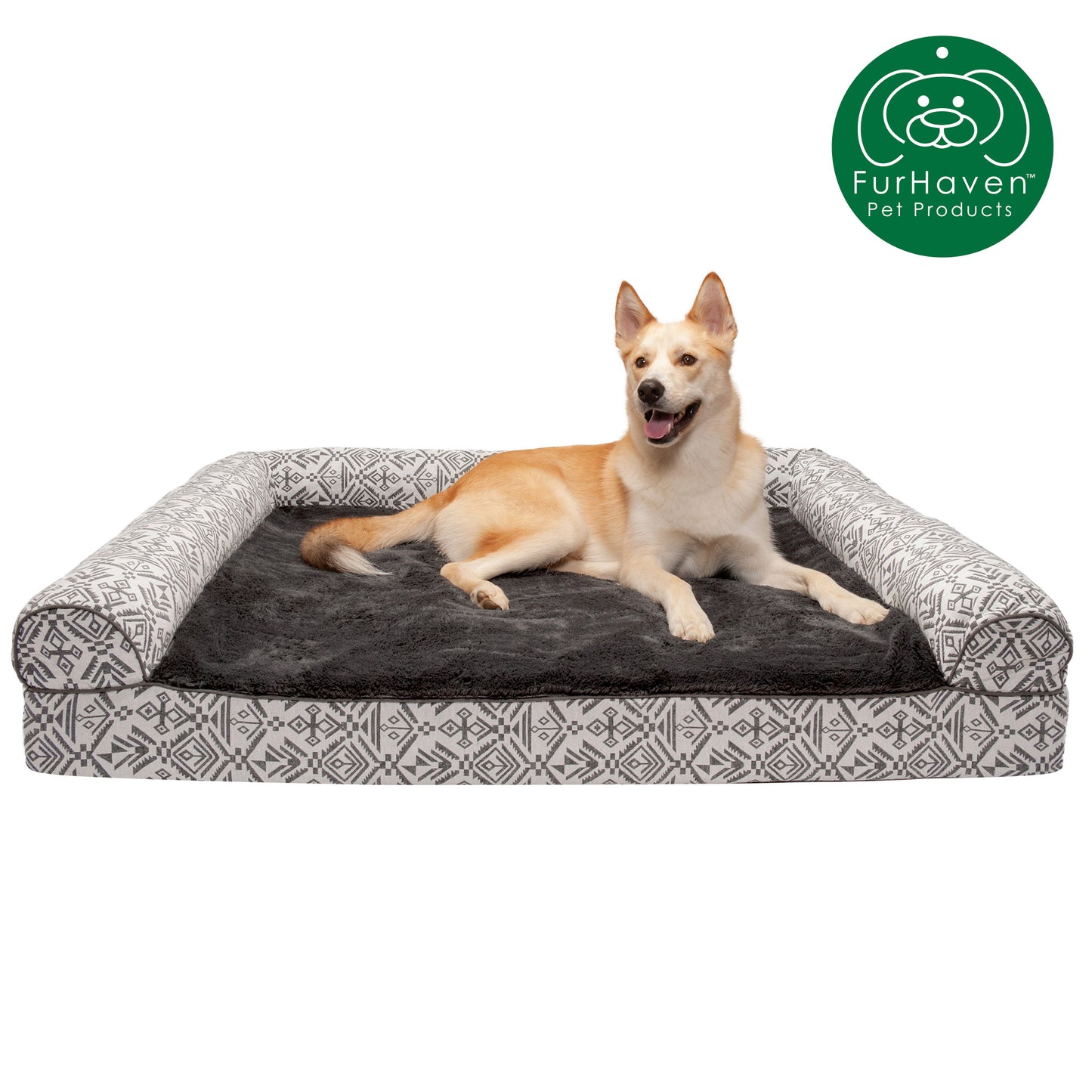 Memory Foam Southwest Kilim Sofa-Style Couch Pet Bed