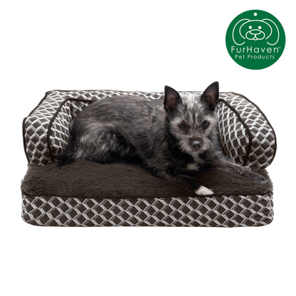Memory Foam Plush Couch Sofa-Style Pet Bed