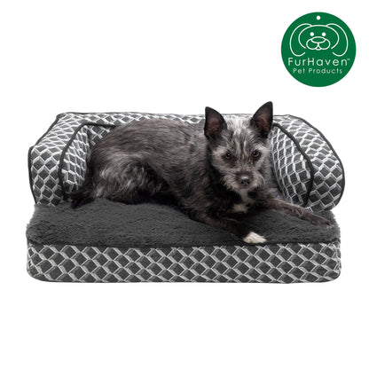 Memory Foam Plush Couch Sofa-Style Pet Bed