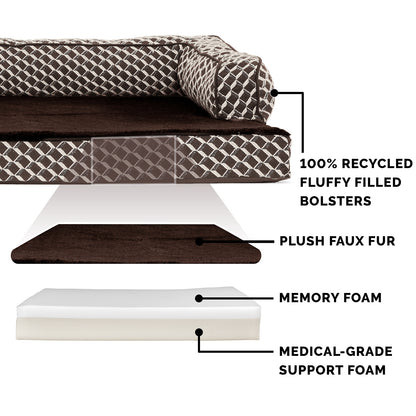 Memory Foam Plush Couch Sofa-Style Pet Bed