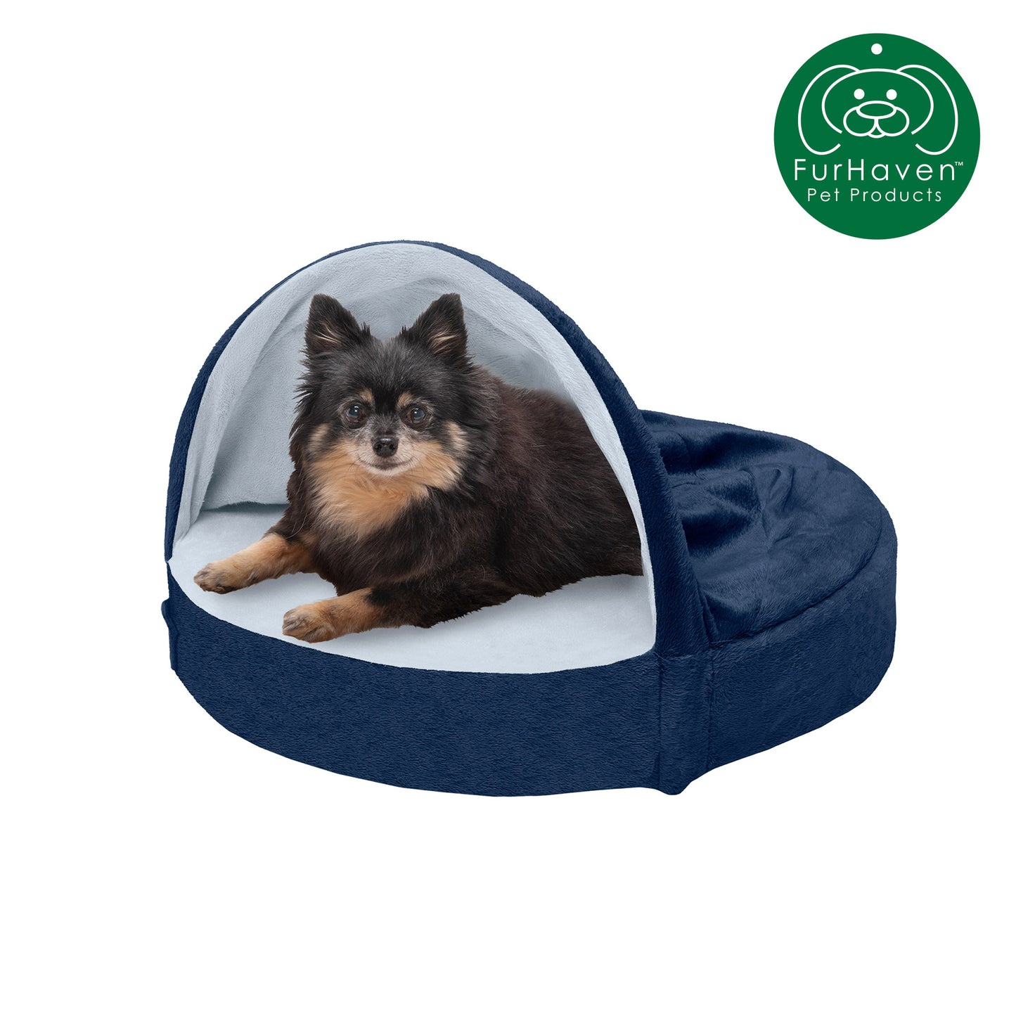 Round Microvelvet Snuggery Burrow Pet Bed