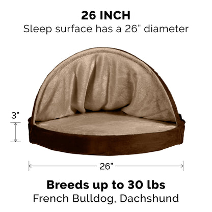 Round Microvelvet Snuggery Burrow Pet Bed