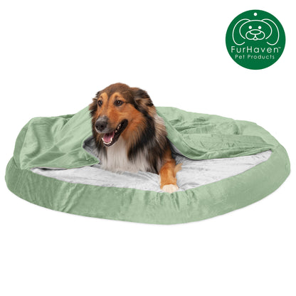 Round Microvelvet Snuggery Burrow Pet Bed